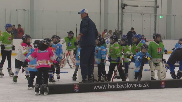 Zimný štadión, hokejky a korčule. Deti si mohli vyskúšať ako sa trénuje s korčuľami na ľade a s hokejkou v ruke