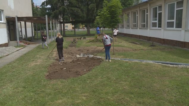 Projekt Voda pre našu budúcnosť prinesie na školský dvor ZŠ J. Kronera vodné prvky. Na dažďovej záhrade pracujú priamo deti