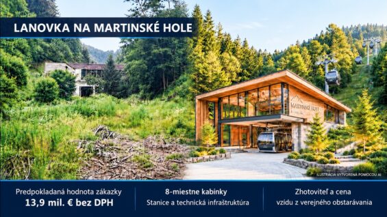 Ministerstvo investícií, regionálneho rozvoja a informatizácie schválilo nenávratný finančný príspevok na výstavbu lanovky na Martinské hole